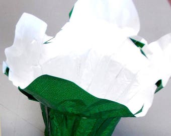 12 Flower Pot Wrappers KWIK COVERS Emerald GREEN 4.5&quot; Dress up ur Pots Plant Sellers Look!