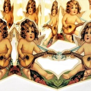 VALENTINSTAG GARLAND Cherub spielen Mandoline (7,5 Fuß Long-Over 40 Cherub Angels) Mint Zustand / Fabrik versiegelt selten! Shackman Firma