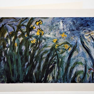 TARJETA DE FELICITACIÓN Vintage de Bellas Artes de MONET "Los lirios" Museo Marmottan de París ¡En perfecto estado! ¡Hermosa!