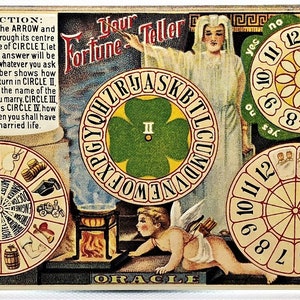 DEIN FORTUNE TELLER Vintage Postkarte Das Orakel sagt die Zukunft vorher! Seltener Top Zustand! Shackman Firma