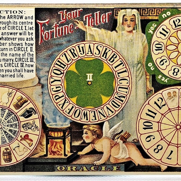 YOUR FORTUNE TELLER Vintage Postcard The Oracle Will Predict The Future! Mint Condition Rare! Shackman Company