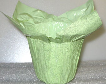 12 Flower Pot KWIK COVERS Decorative Speed Wrappers 4.5&quot; GREEN Retail Plant, Flower Sellers & Party Planners Look!