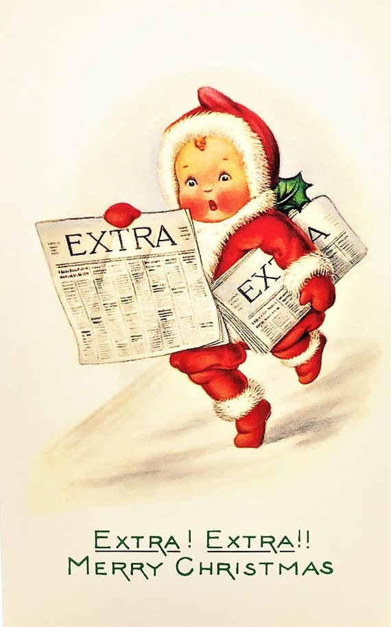 クリスマス Merry Christmas post card Nimble Nick Extra! Extra! MERRY CHRISTMAS POSTCARD 1917