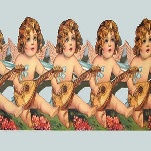 Victorian Valentine Card CUPID QUINTUPLETS With MANDOLIN Stand up Display Mint/Factory Sealed B. Shackman We Ship Worldwide!