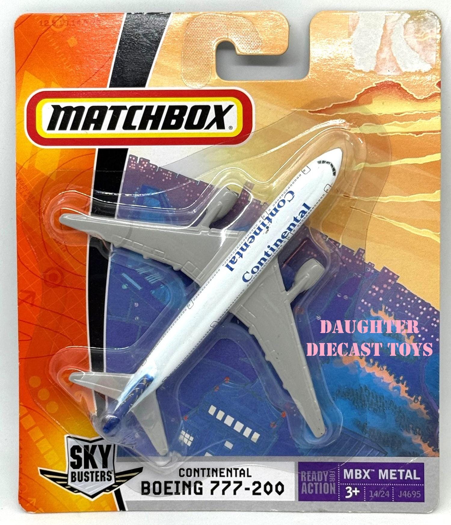 CONTINENTAL Boeing 777 Jet Airplane Matchbox Sky Busters Diecast