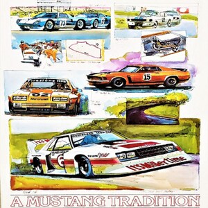 Vintage Ford MUSTANG Dealership POSTER &quot;The Spirit Of Competition&quot; 25x17&quot; Authentic Original NM Condition Rare! Perfect Gift for Collectors