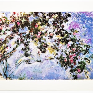 TARJETA DE FELICITACIÓN DE BELLAS ARTES DE MONET "Ramos de rosas" Museo Marmottan de París ¡En perfecto estado! ¡Hermosa!