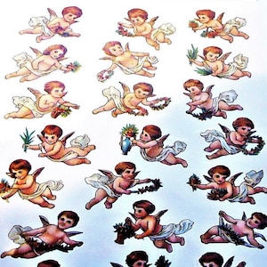 VALENTINES DAY STICKERS Seals Cherubs Mint Condition / Factory Sealed Rare! Shackman Company