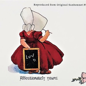 ビンテージ サンボネット ベイビー ポストカード「Affectionately Yours」新品同様の状態! 希少! Shackman Company 世界中に発送します!