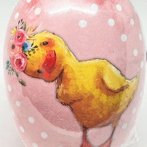 Vintage Easter Egg (6x4") SIDEWAYS DUCKIE! Factory-Sealed-Sanitary / Mint Condition - Perfect Holiday Tabletop Decor or Loving Gift!