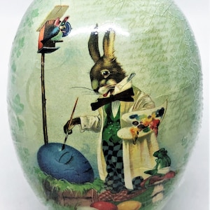 Vintage 4,5x3 &quot;Papiermache Osterei &quot;EI MALER&quot; Neuwertig Zustand / Fabrik versiegelt Sanitär - Handgefertigt in Deutschland Perfektes Weihnachtsgeschenk!