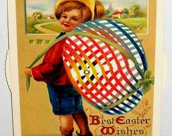 Vintage Easter POSTCARD HYPNOTIZING EGG Turn Wheel & Colors Change!  Rare Mint Condition B.Shackman Co.