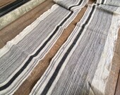 3.00 metres Handwoven Hmong natural hemp black striped fabric ,vintage hemp hill tribe,Table runner,your DIY,ETC 111