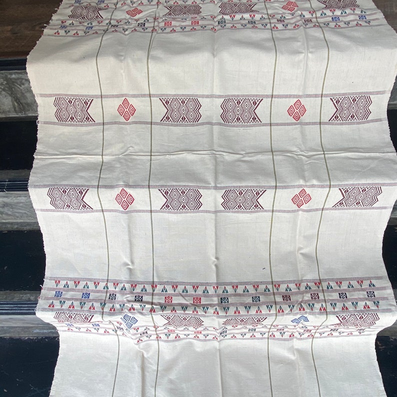 Naga blanket 386 The Naga tribal fabric Ethnic Naga hand loomed woven cotton throw stripe boho cotton textile Ethnic Naga textile
