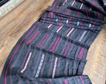 3.90 metres  Hmong fabric,Vintage hemp Handwoven Hmong hemp fabric, vintage  hill tribe fabrics with embroidery ,etc,your DIY