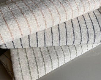 The Chiangmai native cotton fabric, natural cotton and Brown striped , cotton and Brown  line slight pattern,cotton woven, sell by the yards