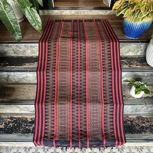 The Naga tribal fabric, Naga blanket ,Embroidery, Ethnic Naga hand loomed woven cotton throw  boho cotton textile ,Ethnic Naga textile
