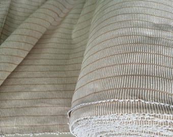 48 inches wide , Chaing Mai Hand woven, native cotton fabric, natural cotton , thick and  soft cotton and slight pattern  cotton textile,