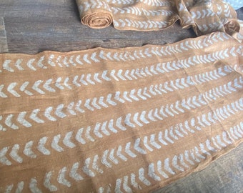Handwoven Hmong Natural Hemp  fabric , beautiful Hemp and batik ,natural dyed ,Handwoven ,sell by the yards