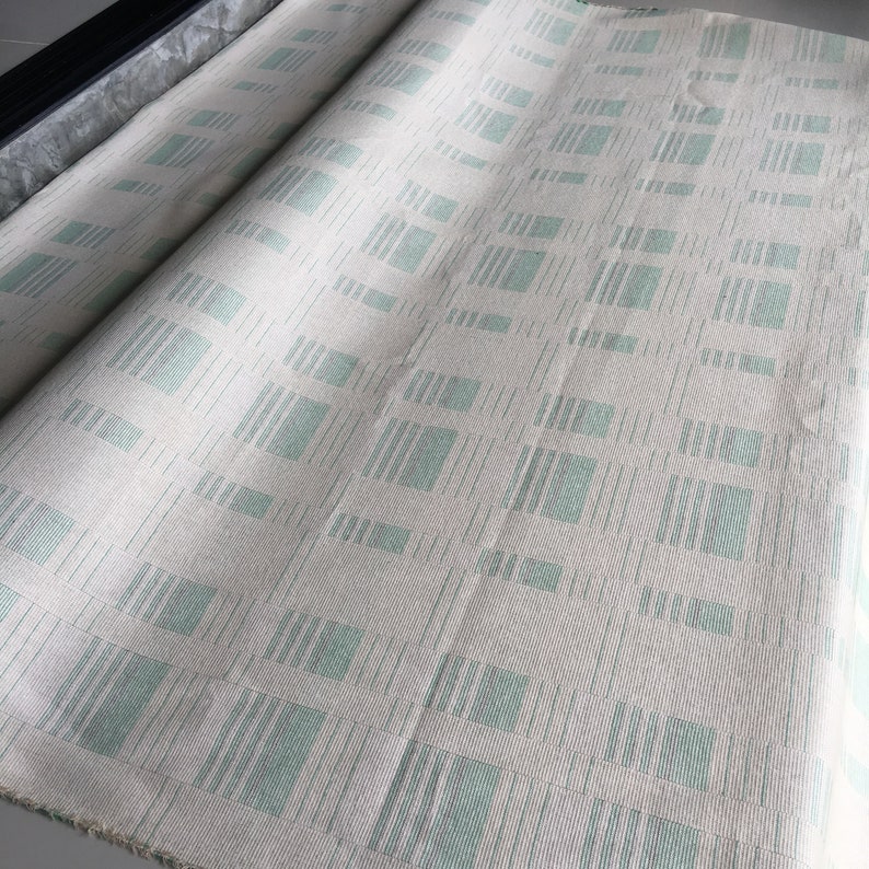 The Chiangmai native cotton fabric sell by the yards cotton soft sweet Green and stripe soft cotton and slight pattern cotton woven