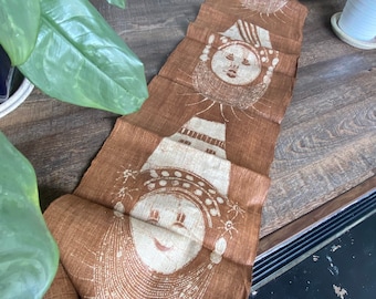 Handwoven Hmong Natural Hemp  fabric , beautiful Hemp and batik ,natural dyed ,Handwoven ,sell by the yards #43