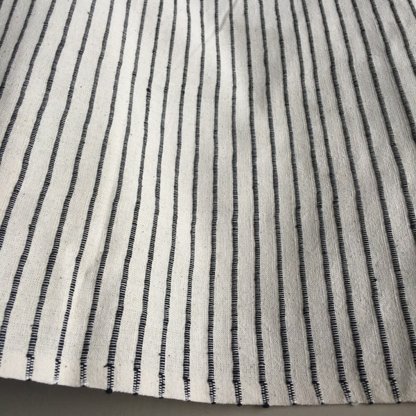 The Chomtong handwoven native cotton fabric, Black and white cotton , Hand woven cotton,from Chiangmai Thailand , sell by the yards