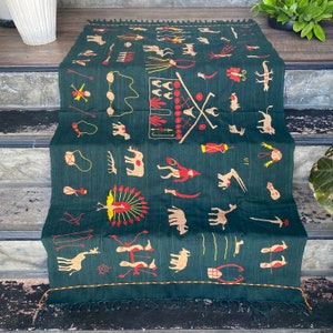The Naga tribal fabric, Naga blanket ,Embroidery, Ethnic Naga hand loomed woven cotton throw  boho cotton textile ,Ethnic Naga textile