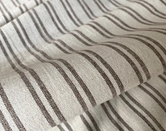 Double Roll,The Chom Tong handwoven native cotton ,vintage brown  shade  natural  and cream cotton,Hand woven cotton , sell by the yards