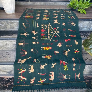 The Naga tribal fabric, Naga blanket ,Embroidery, Ethnic Naga hand loomed woven cotton throw  boho cotton textile ,Ethnic Naga textile