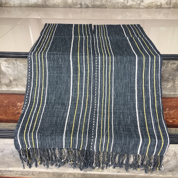 織り物 カレン族 藍染め クロス ラグ