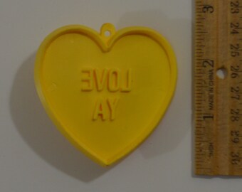 Vintage HALLMARK LOVE YA Heart Valentine's Day Cookie Cutter | 1977 2.5" Yellow