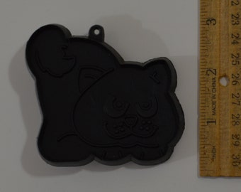 Vintage HALLMARK HALLOWEEN CAT Cookie Cutter | 1976 3.25" Soft Black Plastic