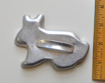 Vintage MIRRO BUNNY RABBIT Easter Cookie Cutter | 1970s 4 1/8" x 3" Aluminum