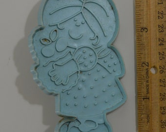 Vintage HALLMARK EASTER GIRL Cookie Cutter | 1974 4.5" Sky Blue