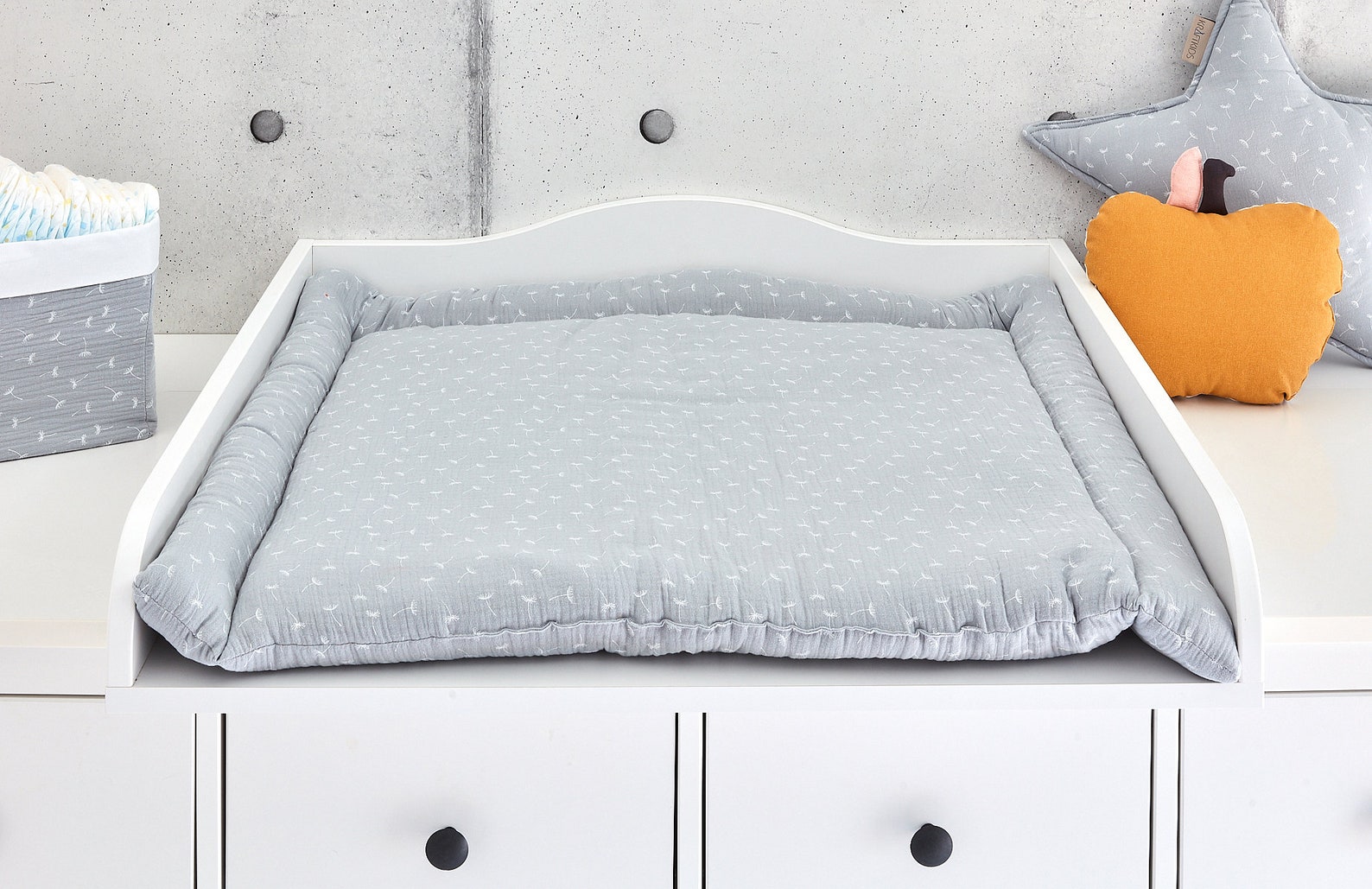 KraftKids Wickelauflage Waffel Piqué Rosa - 60x70cm, 100% Baumwolle, Waschbar Bei 40°C