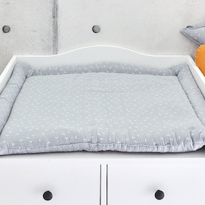 KraftKids changing mat muslin grey dandelions 75 x 70 cm (WxD), 60 x 70 cm (WxD), 78 x 78 cm (WxD), 85 x 75 cm (WxD)