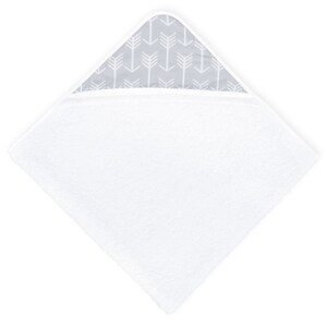 KraftKids hooded towel Arrow white arrows on gray image 2