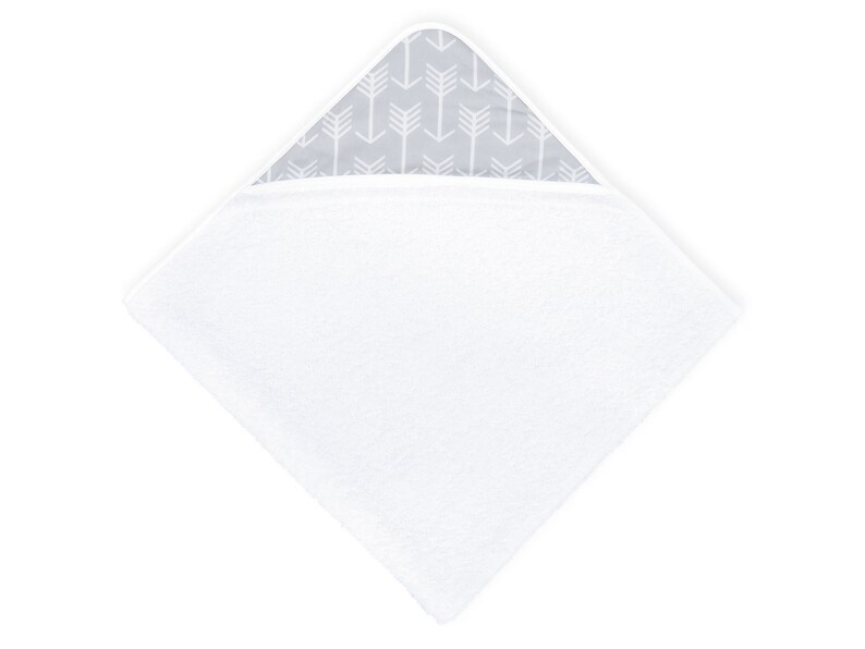 KraftKids hooded towel Arrow white arrows on gray image 2