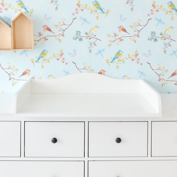 KraftKids changing table white suitable for 160 cm wide HEMNES chest of drawers