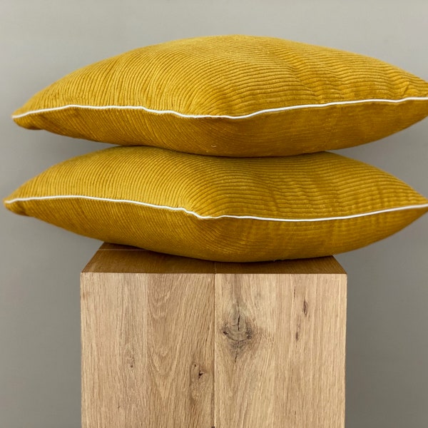 KraftKids Pillowcase Corduroy Wide Corduroy Yellow Mustard
