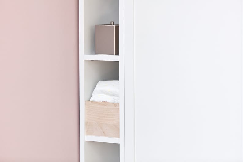 KraftKids storage shelf for changing table white suitable for HEMNES & IDANÄS chest of drawers image 3