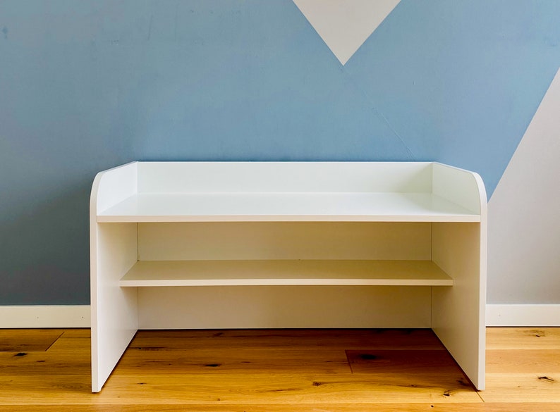 Bureau pour enfants KraftKids blanc avec étagère intermédiaire image 3