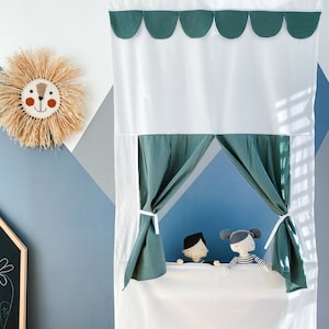KraftKids poppentheater Punch en Judy theater dubbele crêpe groene jade inclusief telescopische stang