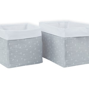 KraftKids panier en tissu Utensilo mousseline gris pissenlits 20 x 20 x 20 cm, 20 x 33 x 20 cm image 2