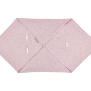 KraftKids Babydecke für Babyschale Sommer Decke passend für Maxi Cosi, Römer u.a.  Musselin goldene Punkte auf rosa (mehrere Varianten)