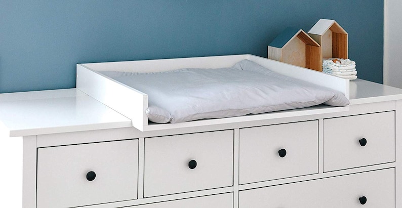 Changing attachment white suitable for wide Hemnes chest of drawers 160 cm with panel image 3