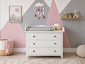 KraftKids XXL extra wide changing table attachment with divider for HEMNES 108 cm wide