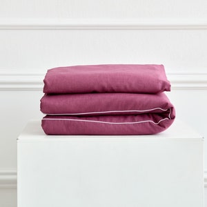 KraftKids parure de lit lin magenta foncé