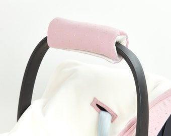 KraftKids arm protector baby seat muslin golden dots on pink