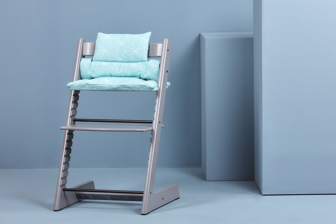 Kraftkids High Chair Pads White Thin Diamonds on Mint Etsy